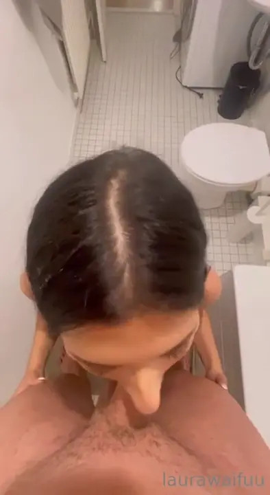 BambiBrookss Blows His Cock In The Bathroom