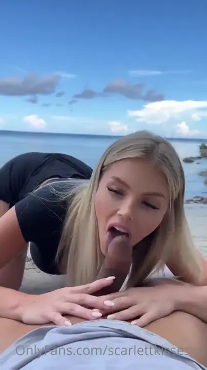 ScarlettKissesXO Sucks and Fucks A Cock At Beach