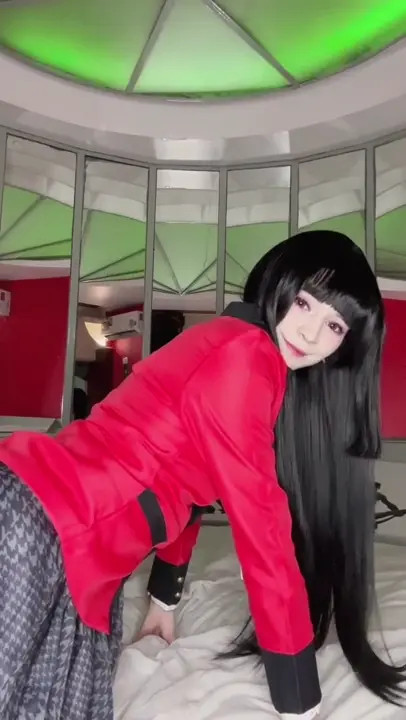 Belhino Stripteases In A Yumeko Jabami Cosplay
