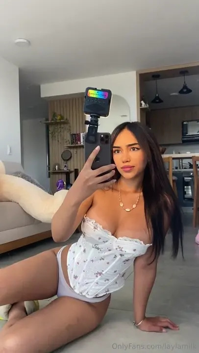 Layla Milk Films Herself In Front Of A Mirror