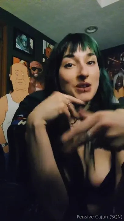 CajunGoblin Shows Off Her Dildo To The Camera