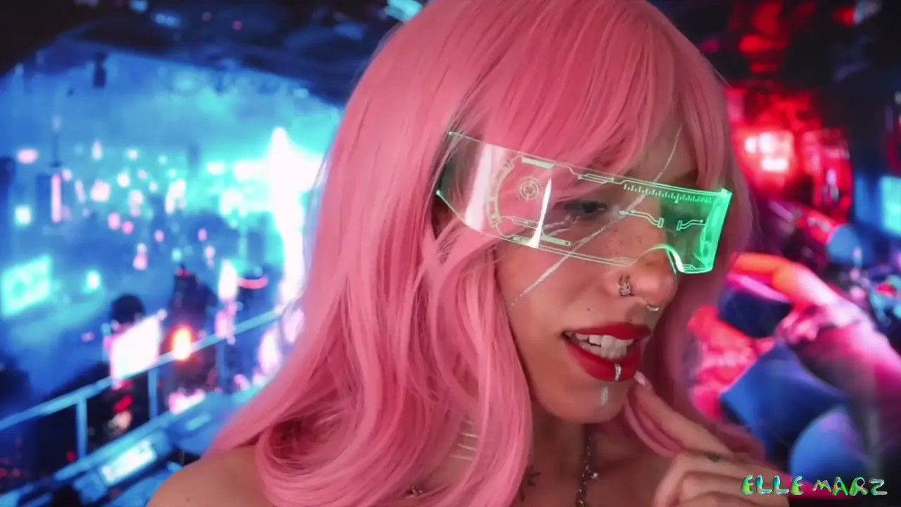 Elle Marz Rides Her Dildo In A Sci-Fi Outfit