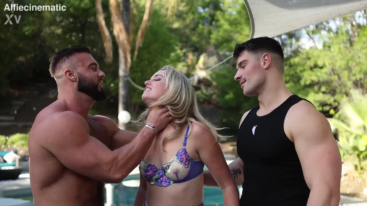 Charlie Forde Enjoys Two Cock In The Pool