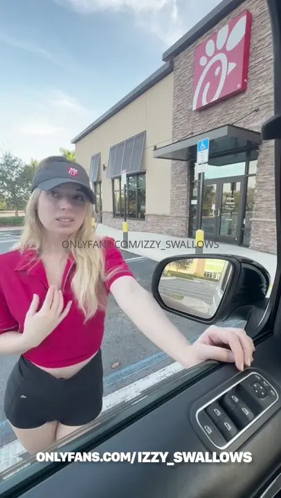 Izzy Swallows Chick-Fil-A Employee Pounded By BBC In The Car - ePornLeak