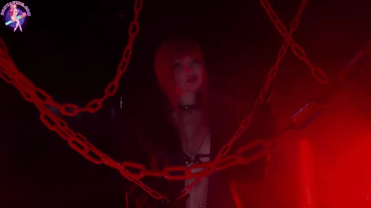 Sonya Vibe in Chains Gets Anal Masturbated