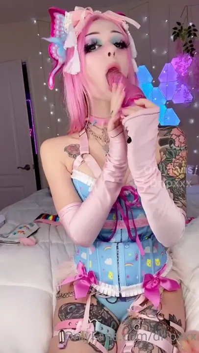 Bassdrip Spreads Her Legs And Stuffs Her Pussy With A Dildo