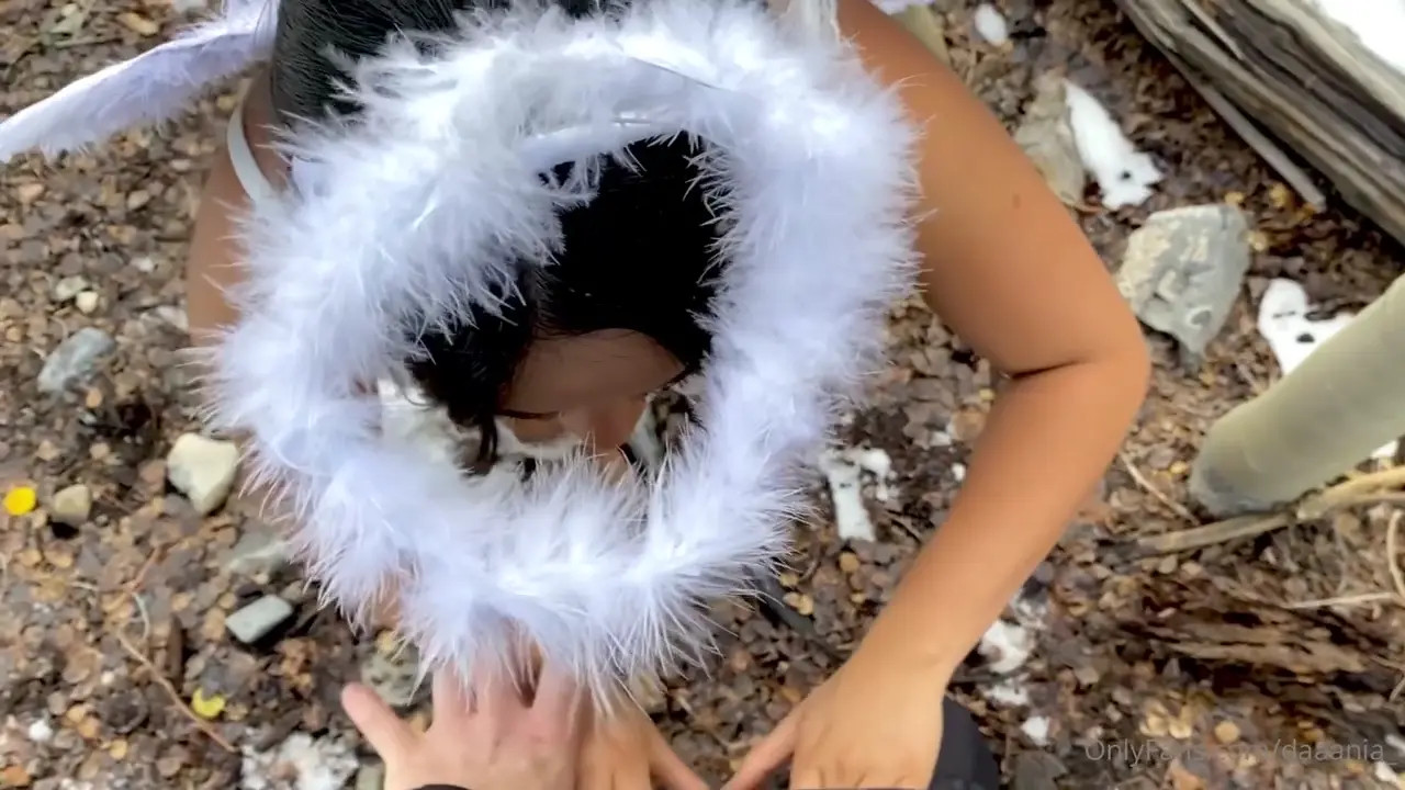 Angel Dania Vegax Blows Cock In The Woods