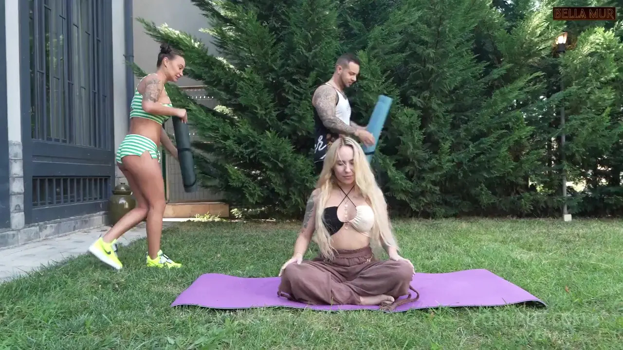 Monika Fox & Bella Mur Shares A Dick In Yoga Class
