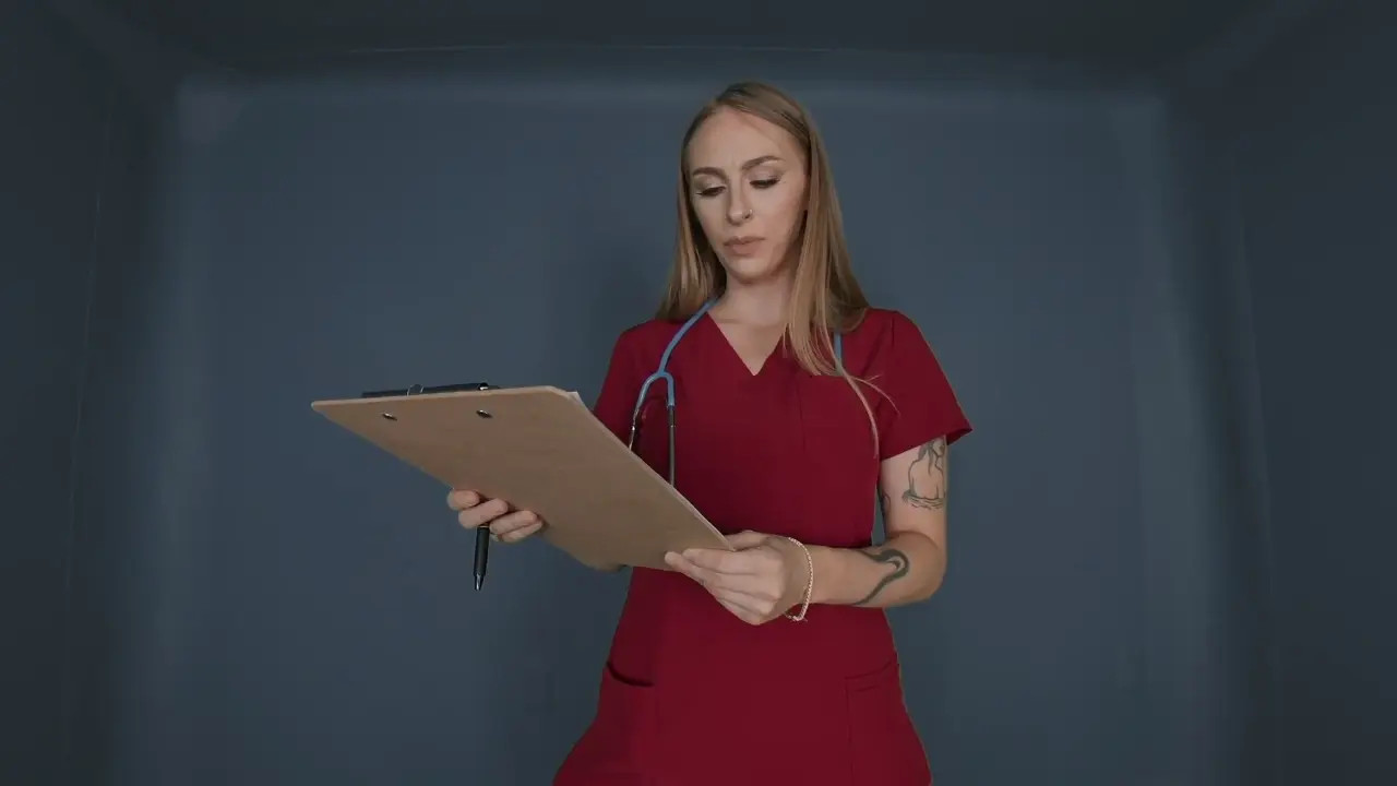 Nurse Angel Youngs Examines A Patient's Cock