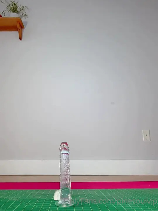 Pinesoul Anal Rides Her Glass Dildo