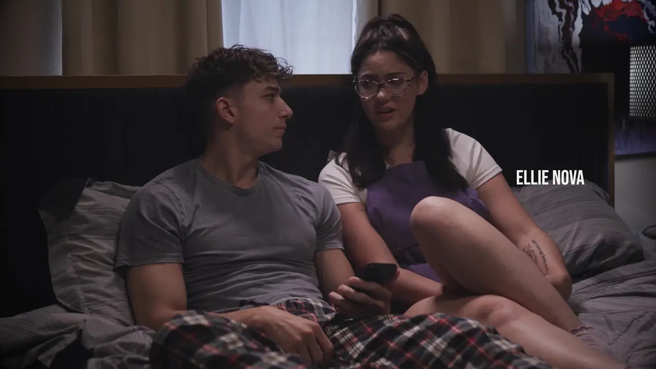 Ellie Nova Makes Her Stepbro Cum On Her Tits