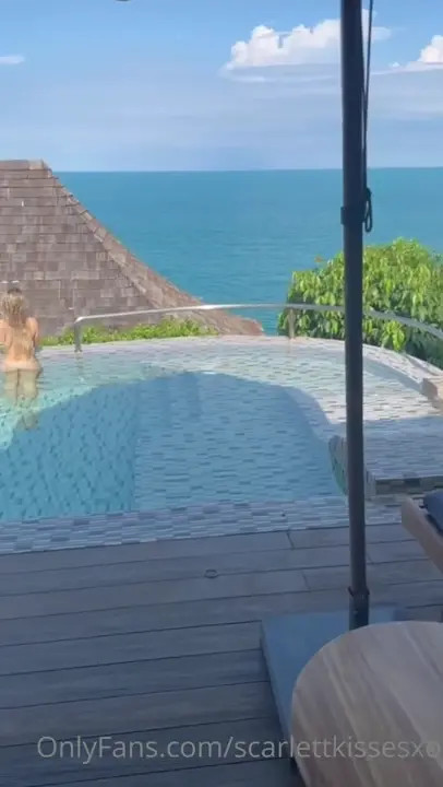 Intimate Poolside Exposed by ScarlettKissesXO in Full HD  