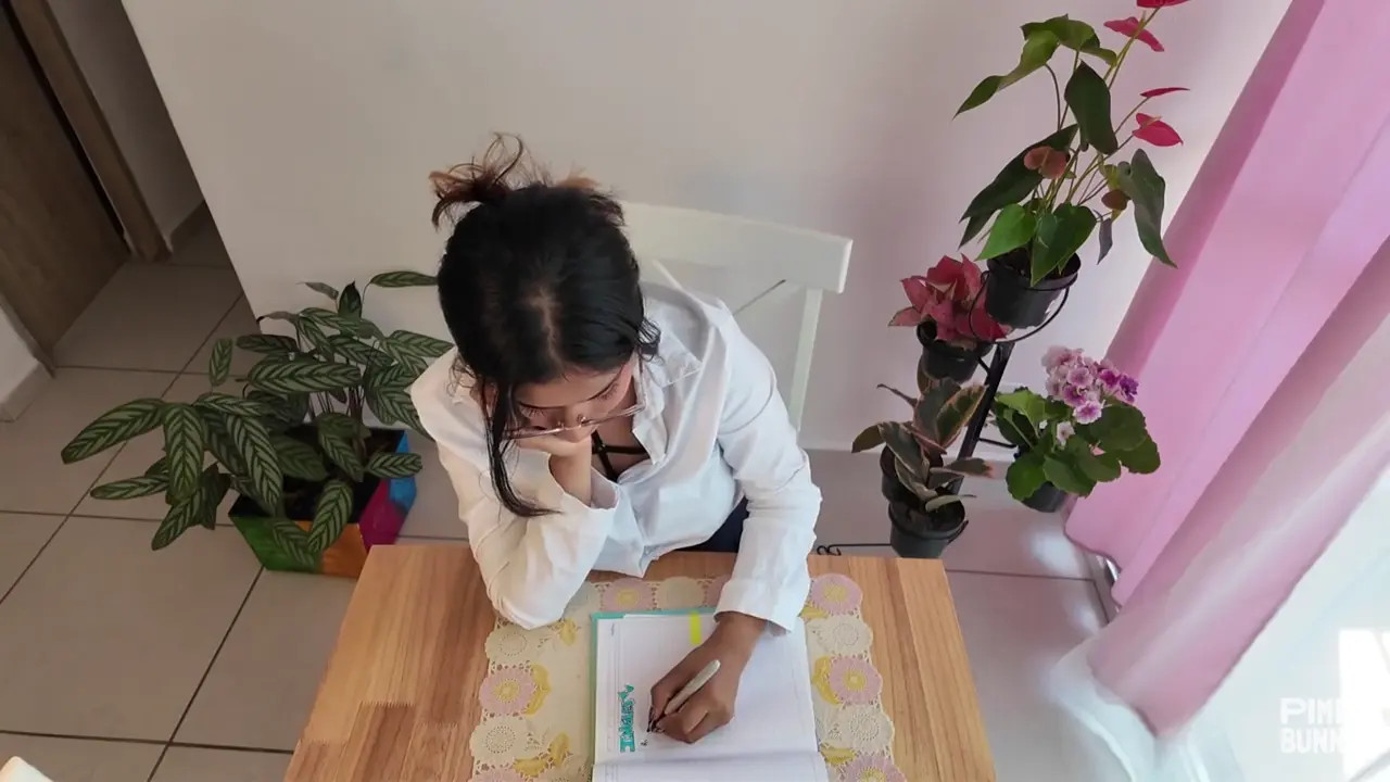 Schoolgirl Tastes Her Own Ass