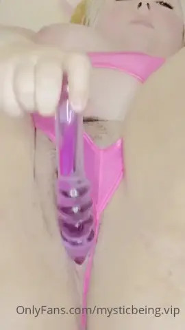 MysticBeing Pulls Her Panties Aside And Stuffs A Dildo In