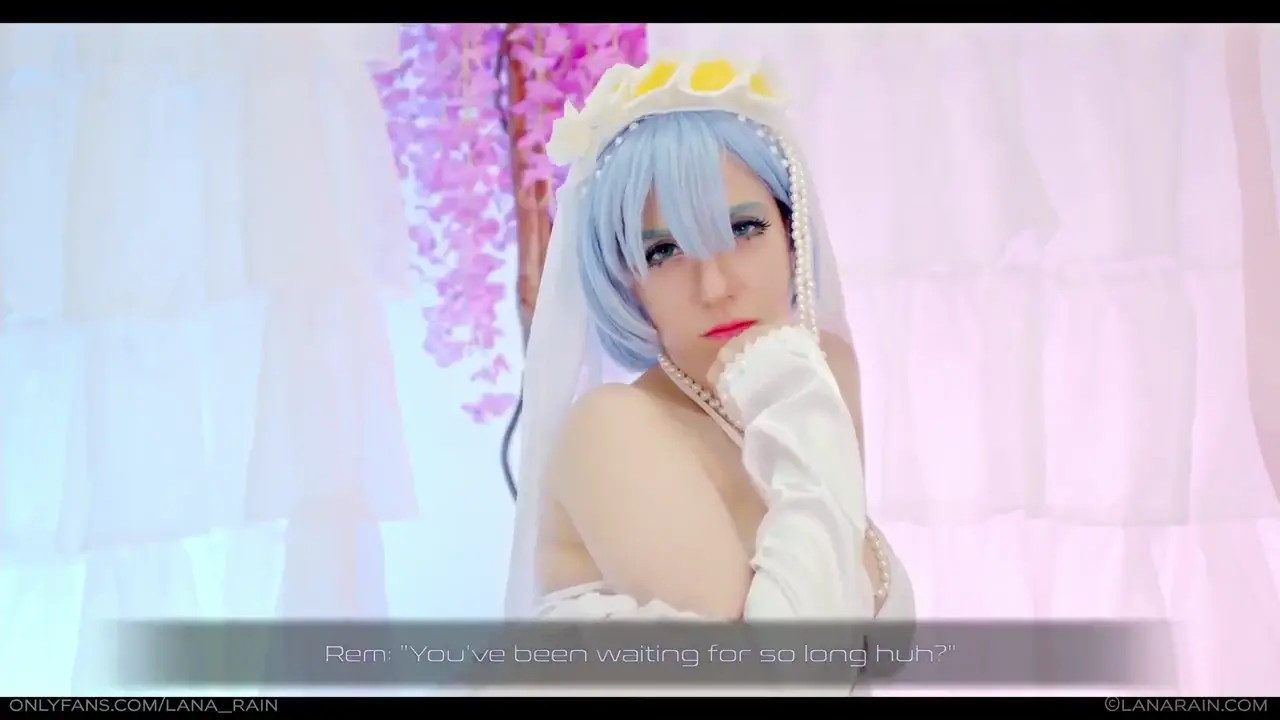 Lana Rain Cosplays Bride-To-Be Rem And Rides A Dildo