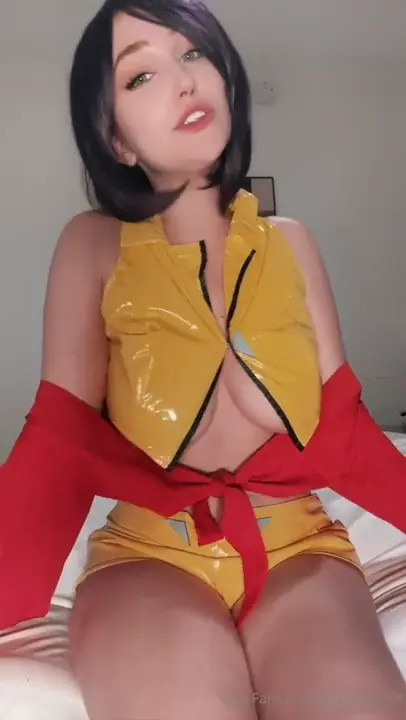 Skye Blue As Faye Valentine Rides A Dildo