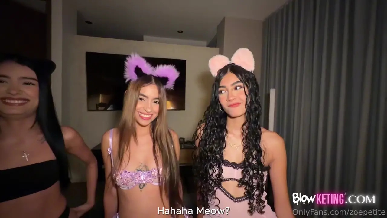 Zoe Petite, Elipetitt & Skinny.Curly Hot Foursome With Blowketing