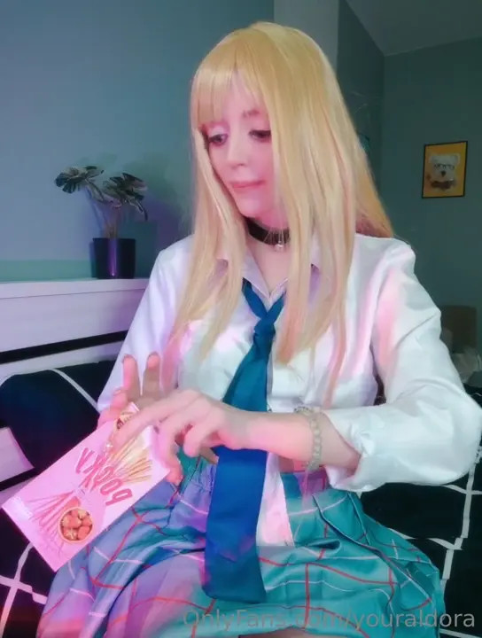 Youraldora Strips And Masturbates As Marin Kitagawa