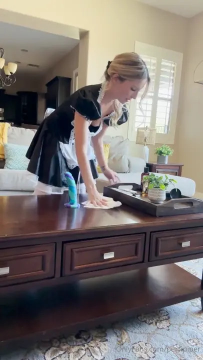 Maid Piper Perri Rides A Dildo After Cleaning