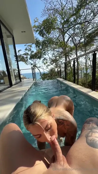 Tami Tsunami Sucks A Cock In The Pool