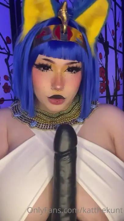Kat The Kunt Strokes Her Dildo With Her Tits As Ankha