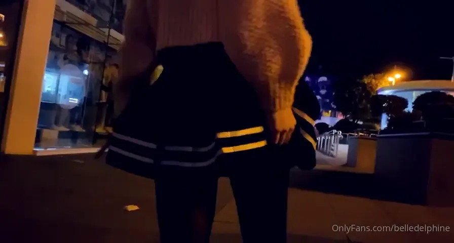Belle Delphine Lifts Skirt On The Street