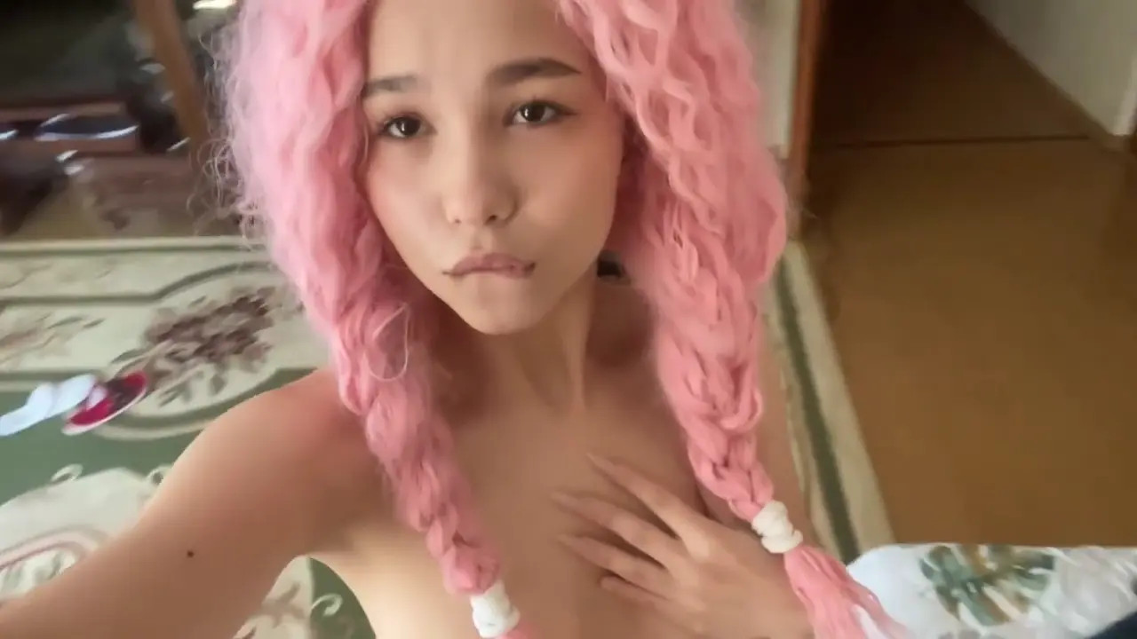 Pink Haired Lil Karina Face Sitting Her Man