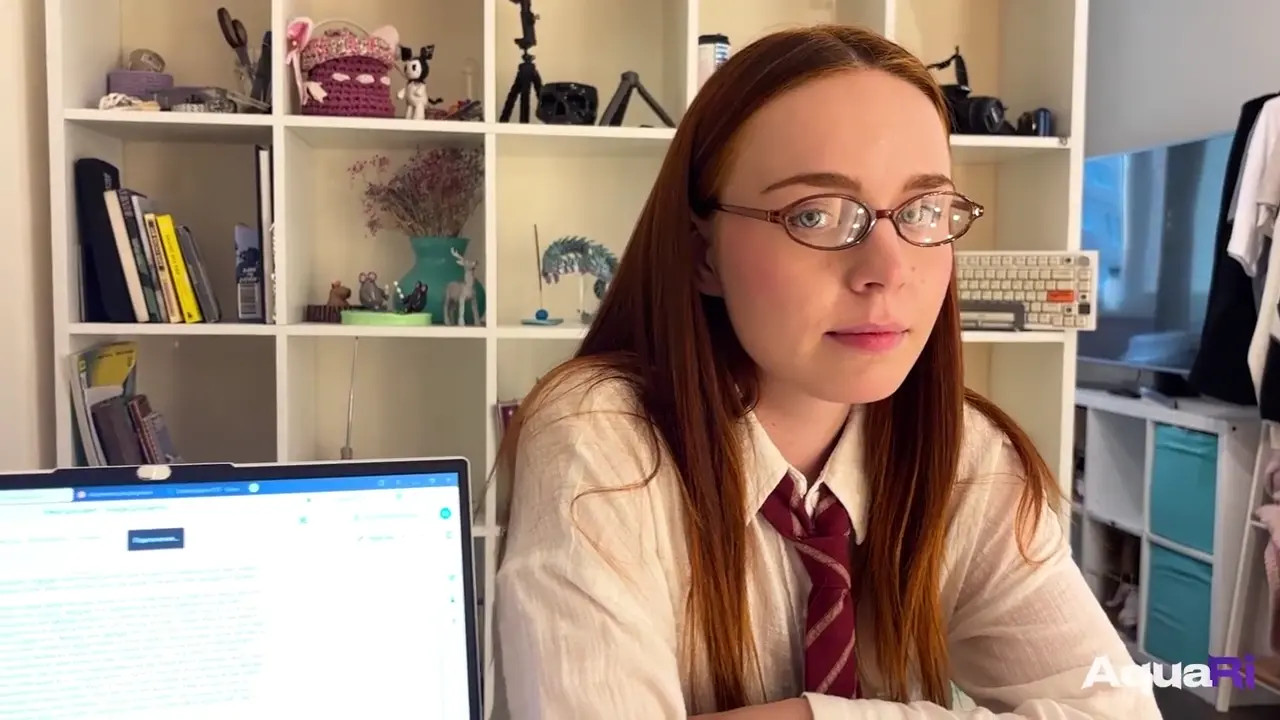 Schoolgirl Aqua_Ri Gives A BJ And Gets Cum In Her Mouth