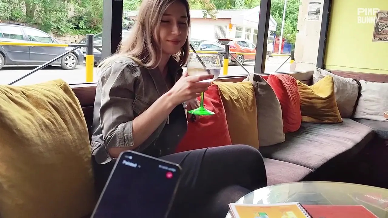 Remote Controlled Orgasm Of My Stepsister At The Bar