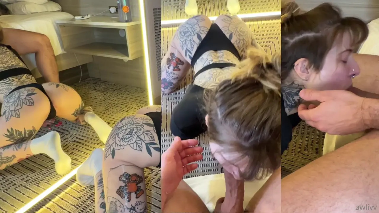 Awlivv Gives A Blowjob While Rubbing Her Pussy