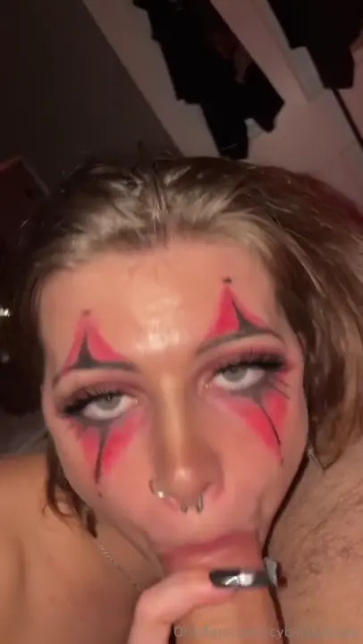 Clown CyberBunnie Licks Her Boyfriend's Balls
