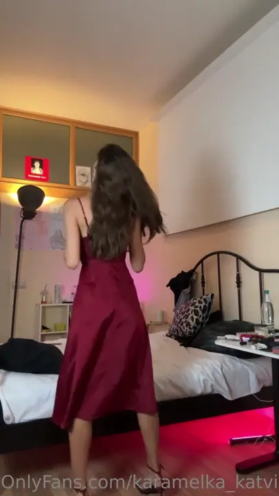 Karamel Kat Undresses And Rubs Her Pussy