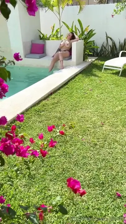 Ava Nicks' Pool Sex Ends With A Creampie In Bed