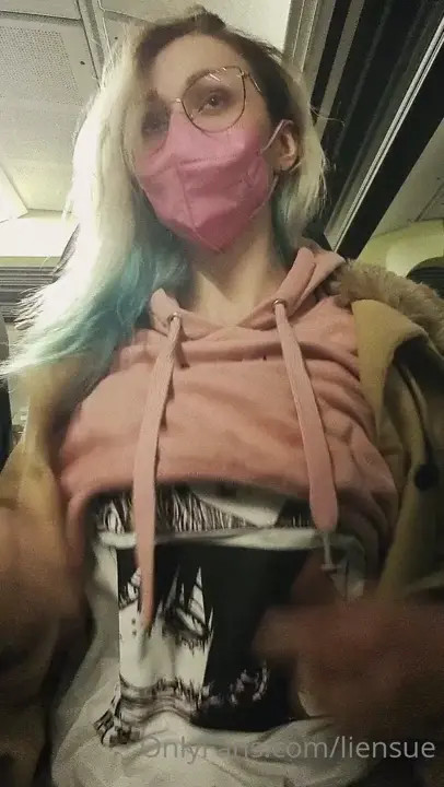 Liensue Shows Off Her Cleavage And Sports Bra In Public