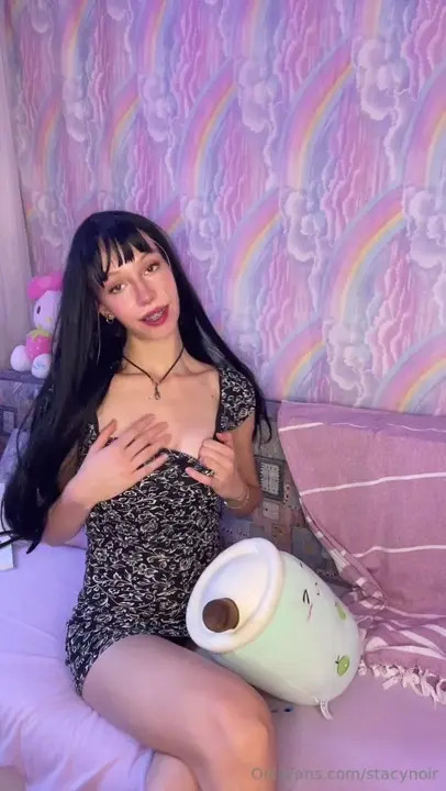 Stacynoir Teases By Caressing Her Tits