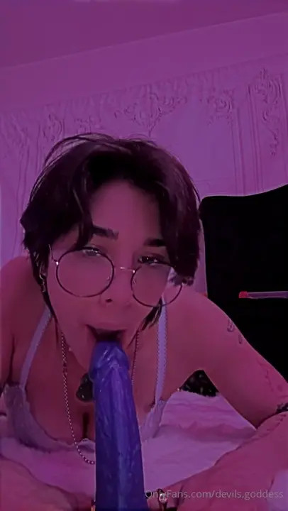 Devils.Goddess Sucks A Huge Dildo