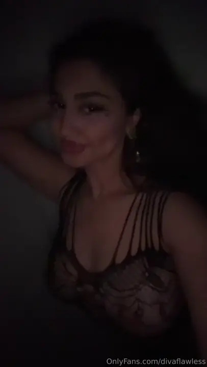 Divaflawless Reveals Perky Nipples In Slutty Black Lingerie