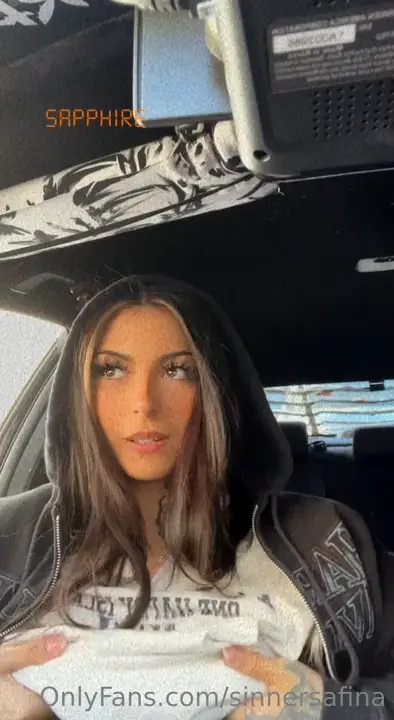 Sinnersafina Lifts Shirt Exposing Her Nipples