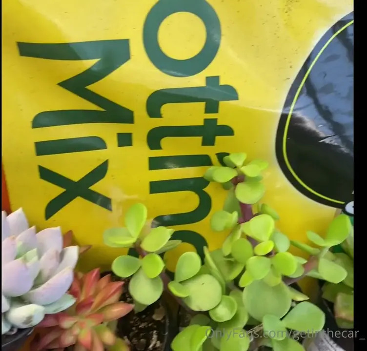 Naughty Getinthecar_ Repots Her Plant While Being Topless