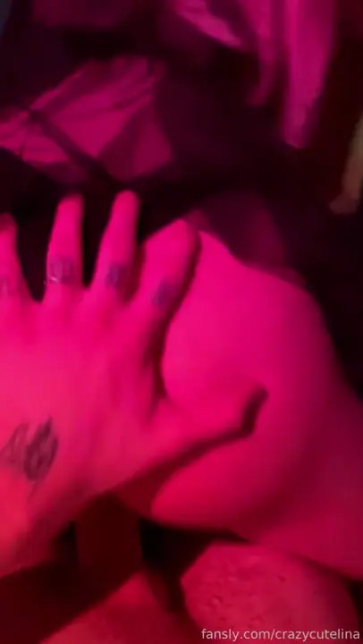 Crazycutelina Rides Cock In Neon Lighting
