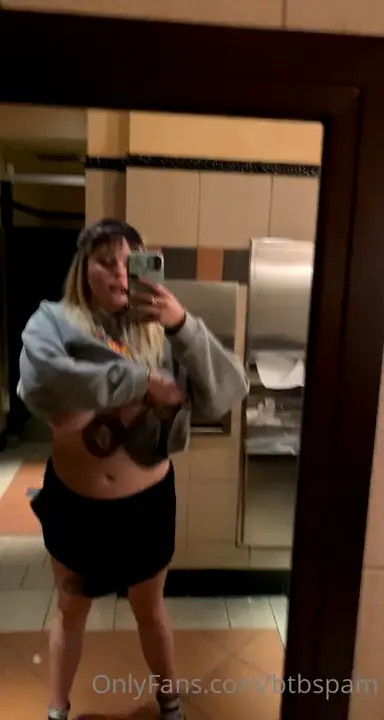 Btbspam Flaunts Her Big Tits In Mirror View