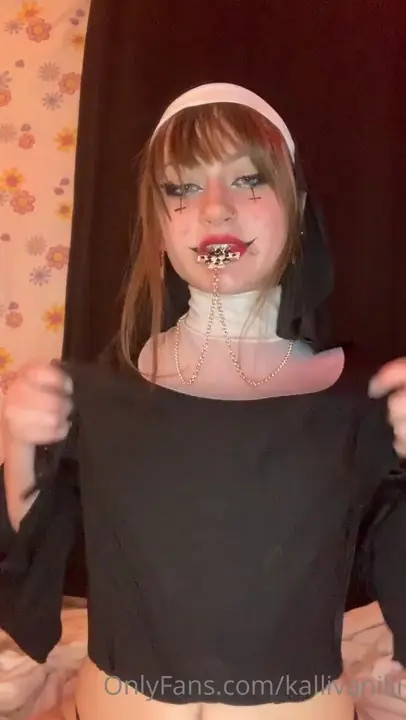 Naughty Cutiekali Entices In Nun Outfit