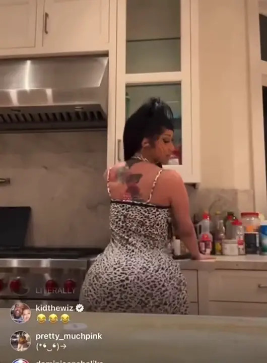 Cardi B Shakes Her Ass In The Kitchen