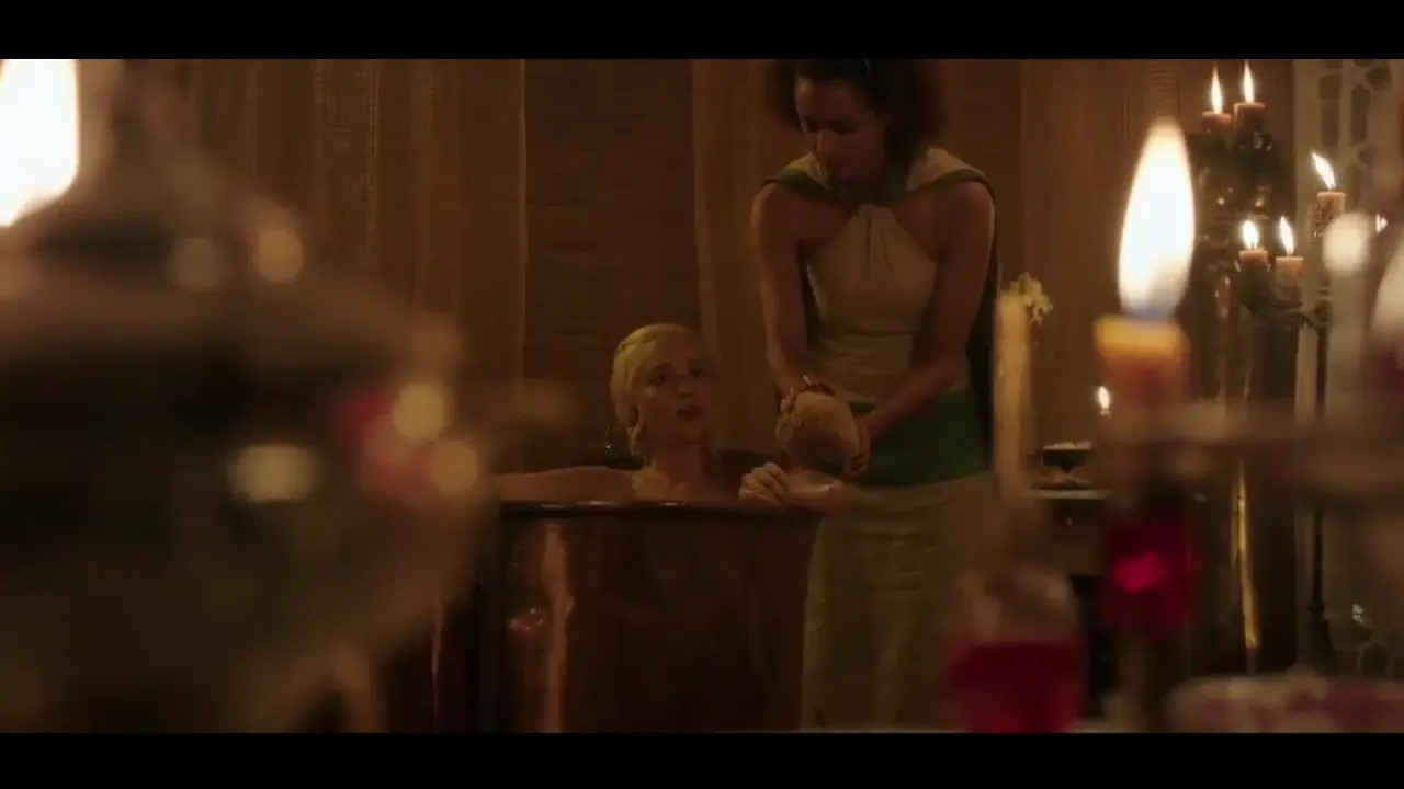 Emilia Clarke As Daenerys Takes A Bath