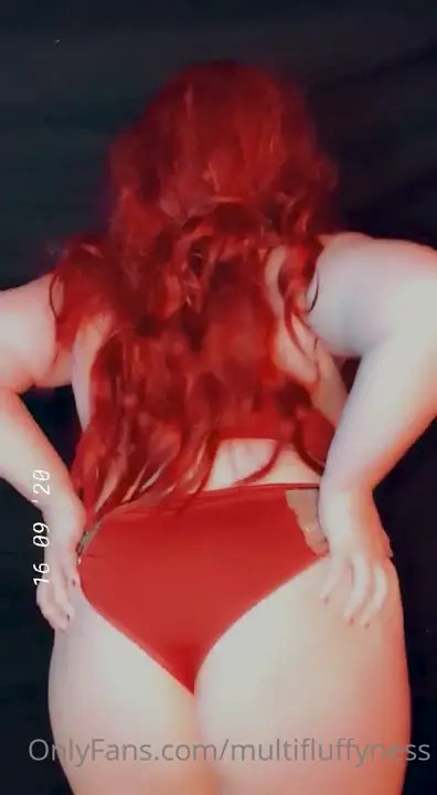 Multifluffyness Teases In Her Red Lingerie