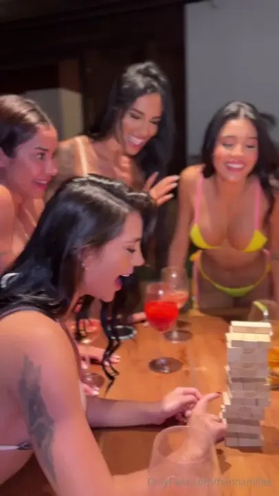 Hanna Miller Plays Strip Jenga With Friends