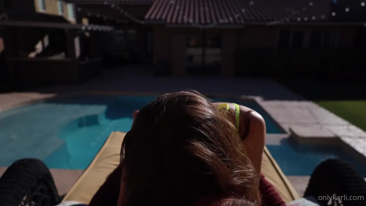 Karli Mergenthaler's Poolside Cock Riding