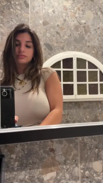 Bufalika Flaunts Big Tits In Bathroom Mirror