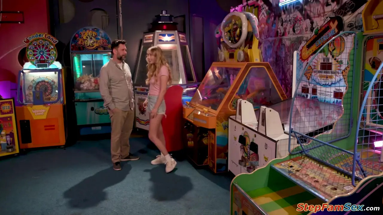 Arcade Fun With SkyPierceXXX And Her Stepdad