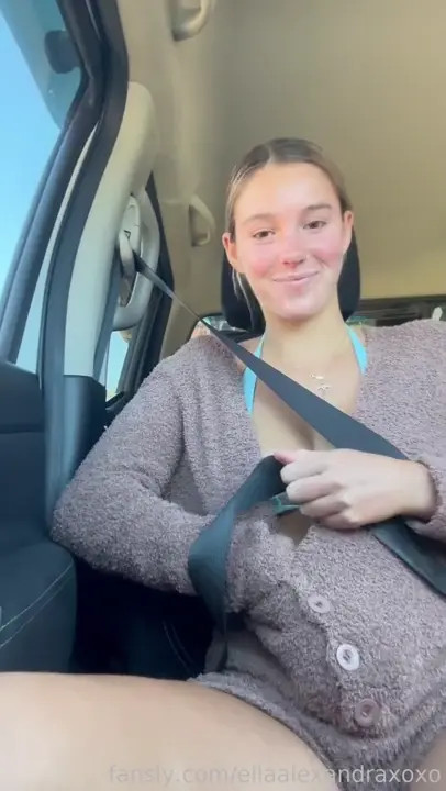 Ella Alexandra Tries Her Vibrator In The Car
